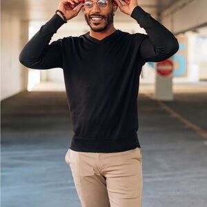 Men's Black V-Neck Sweater